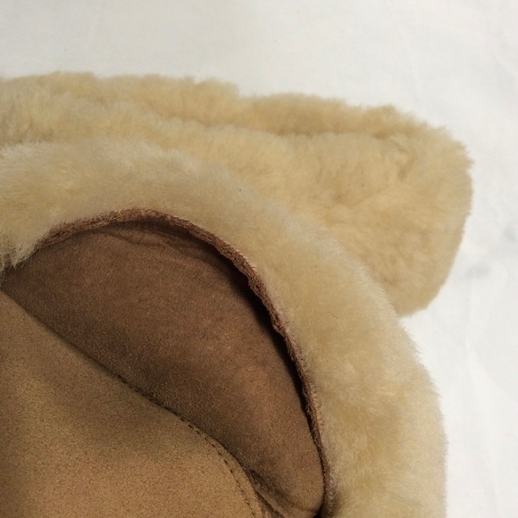 Dexter Tan Camel Shearling Sheepskin Boots Brown Suede Leather Winter Snow Boots - Picture 12 of 13